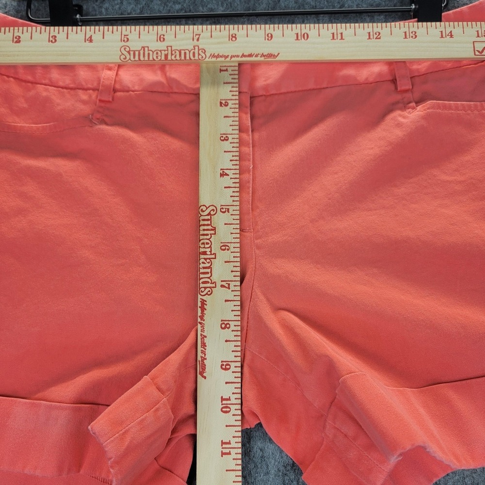 Express Editor Shorts Womens 4 Coral Cuffed Chino Mid Rise Stretch Vacation - Picture 7 of 15